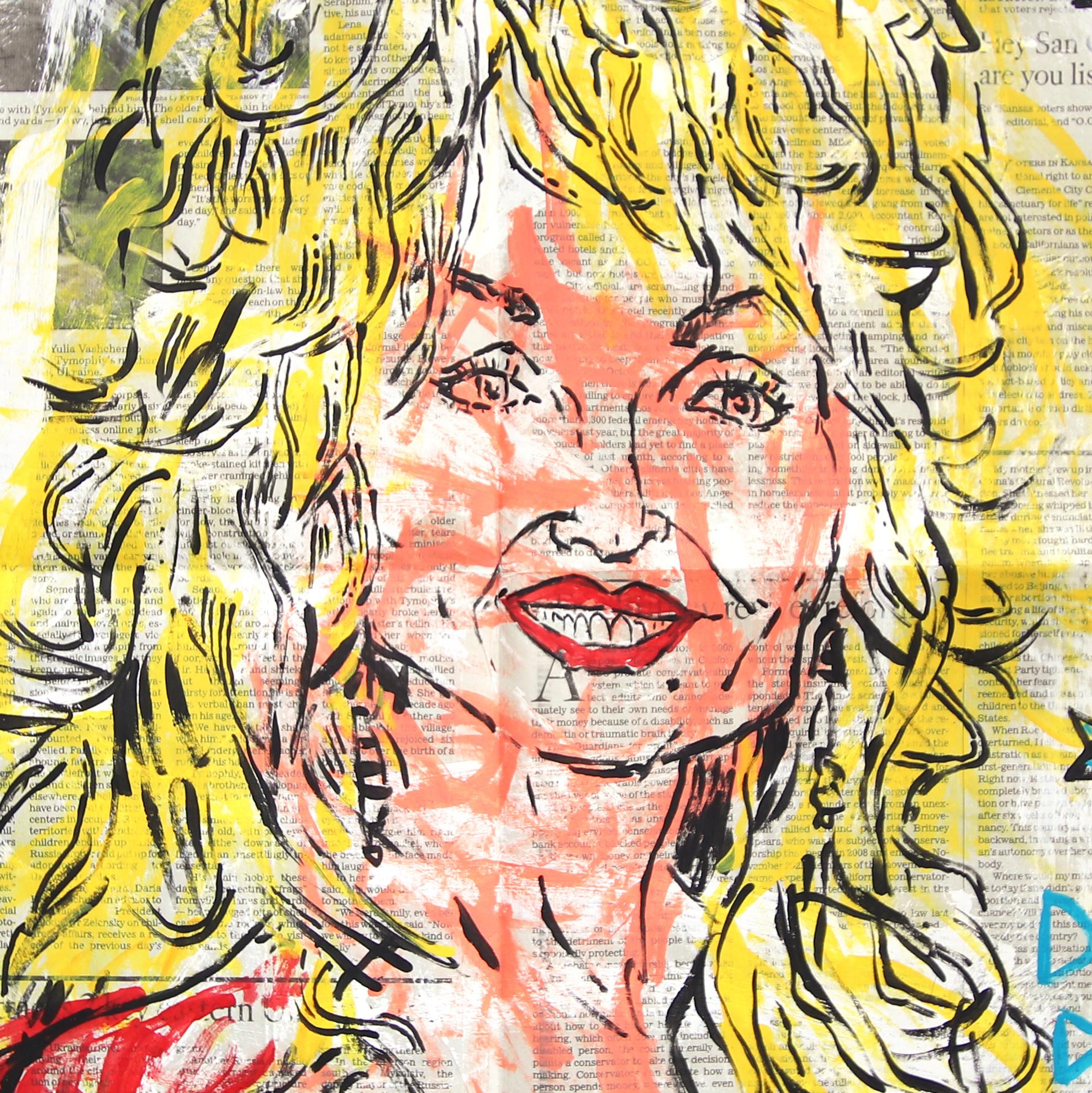 High Hair Harmony - Abstract Dolly Parton Portrait Pop Art Painting by Gary John For Sale 1