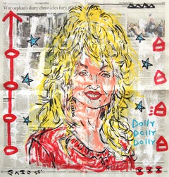 Armonía en el pelo alto - Retrato abstracto de Dolly Parton Pintura Pop Art de Gary John