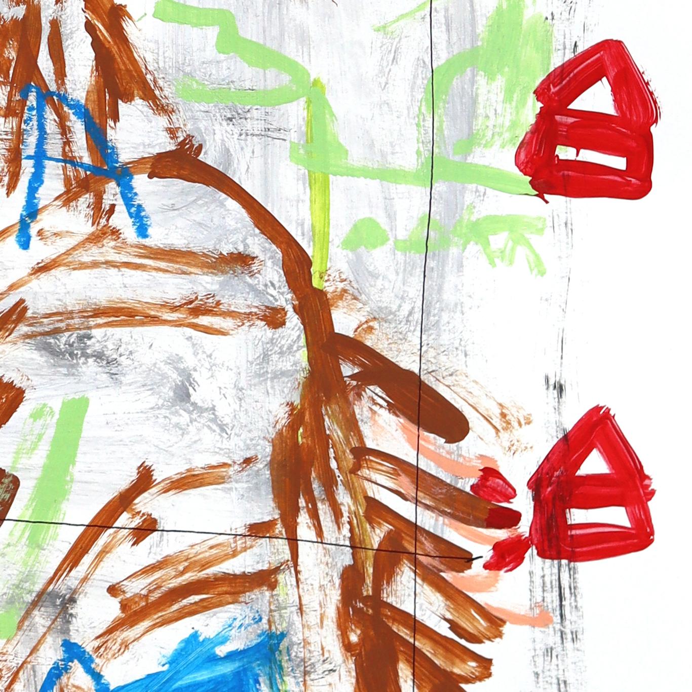 Lisa Gets Loose - Abstrakte skurrile figurative Mixed Media Pop Art von Gary John im Angebot 1