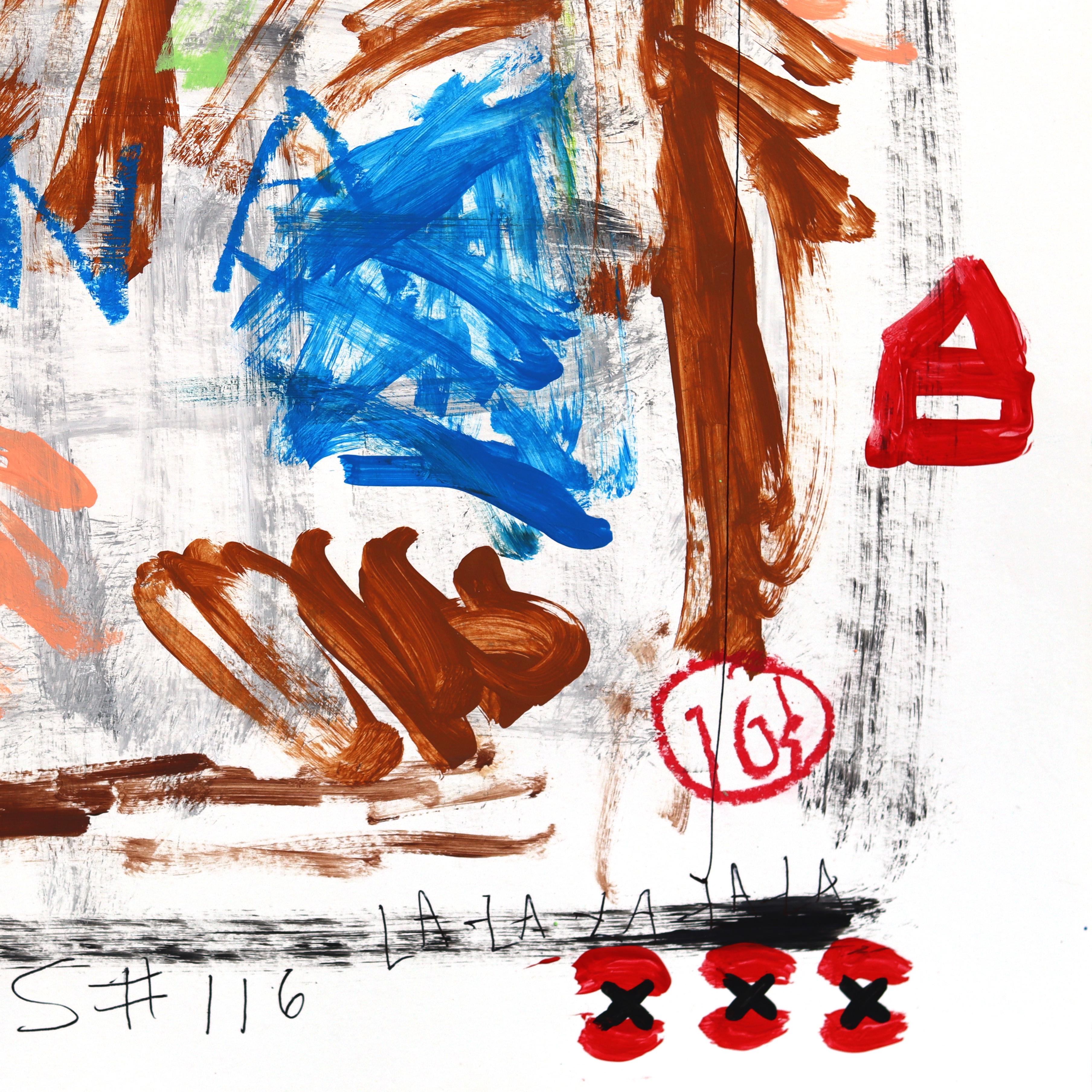 Lisa Gets Loose - Abstrakte skurrile figurative Mixed Media Pop Art von Gary John im Angebot 2