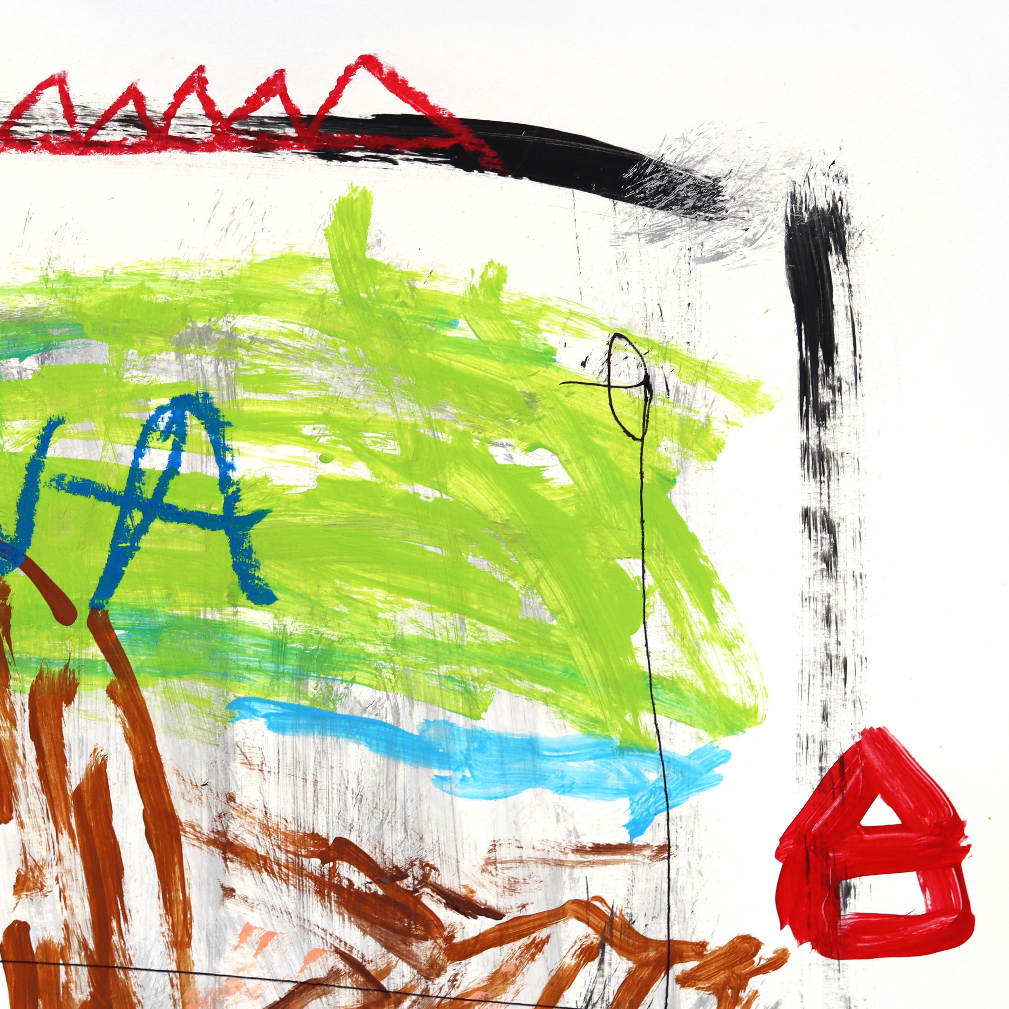 Lisa Gets Loose - Abstrakte skurrile figurative Mixed Media Pop Art von Gary John im Angebot 3