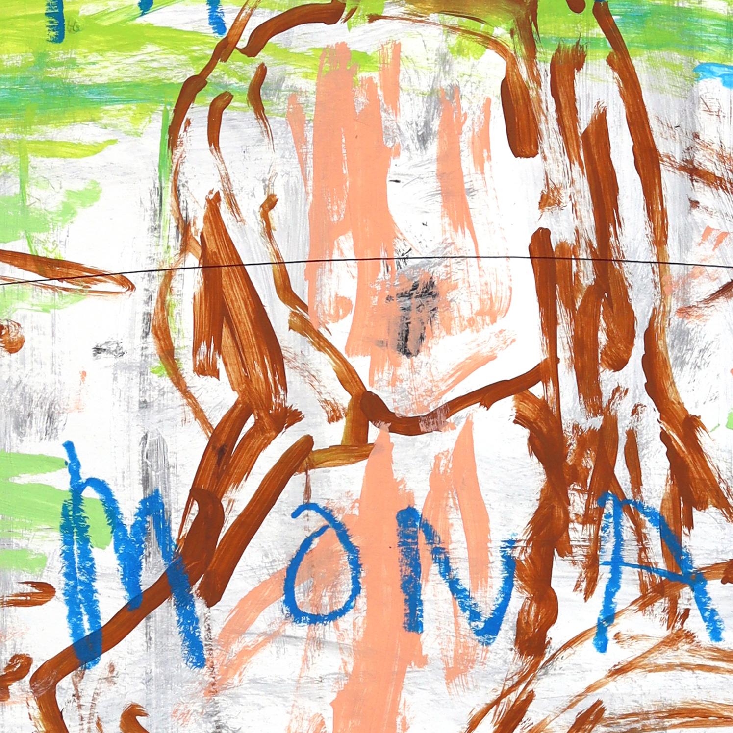 Lisa Gets Loose - Abstrakte skurrile figurative Mixed Media Pop Art von Gary John im Angebot 5