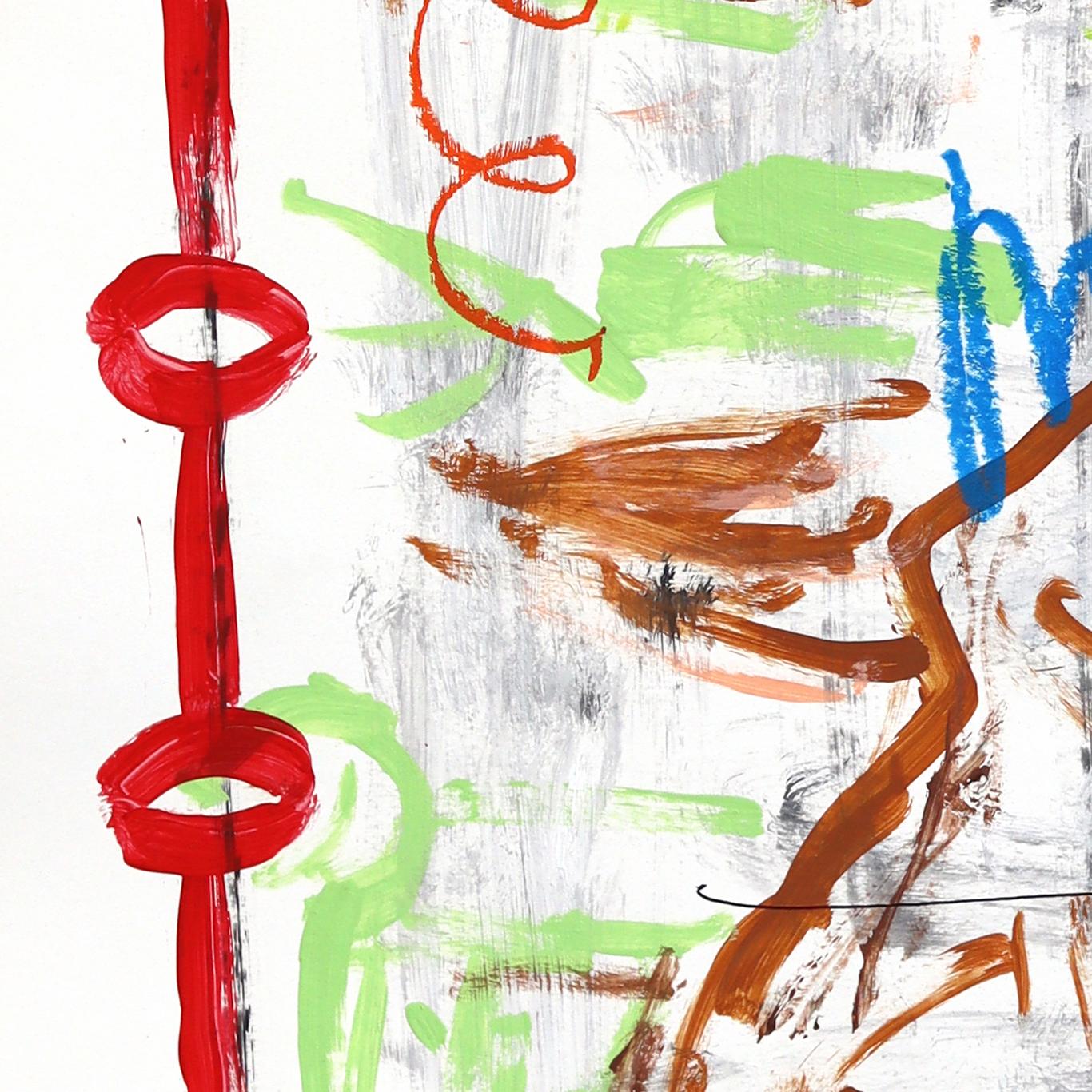 Lisa Gets Loose - Abstrakte skurrile figurative Mixed Media Pop Art von Gary John im Angebot 6