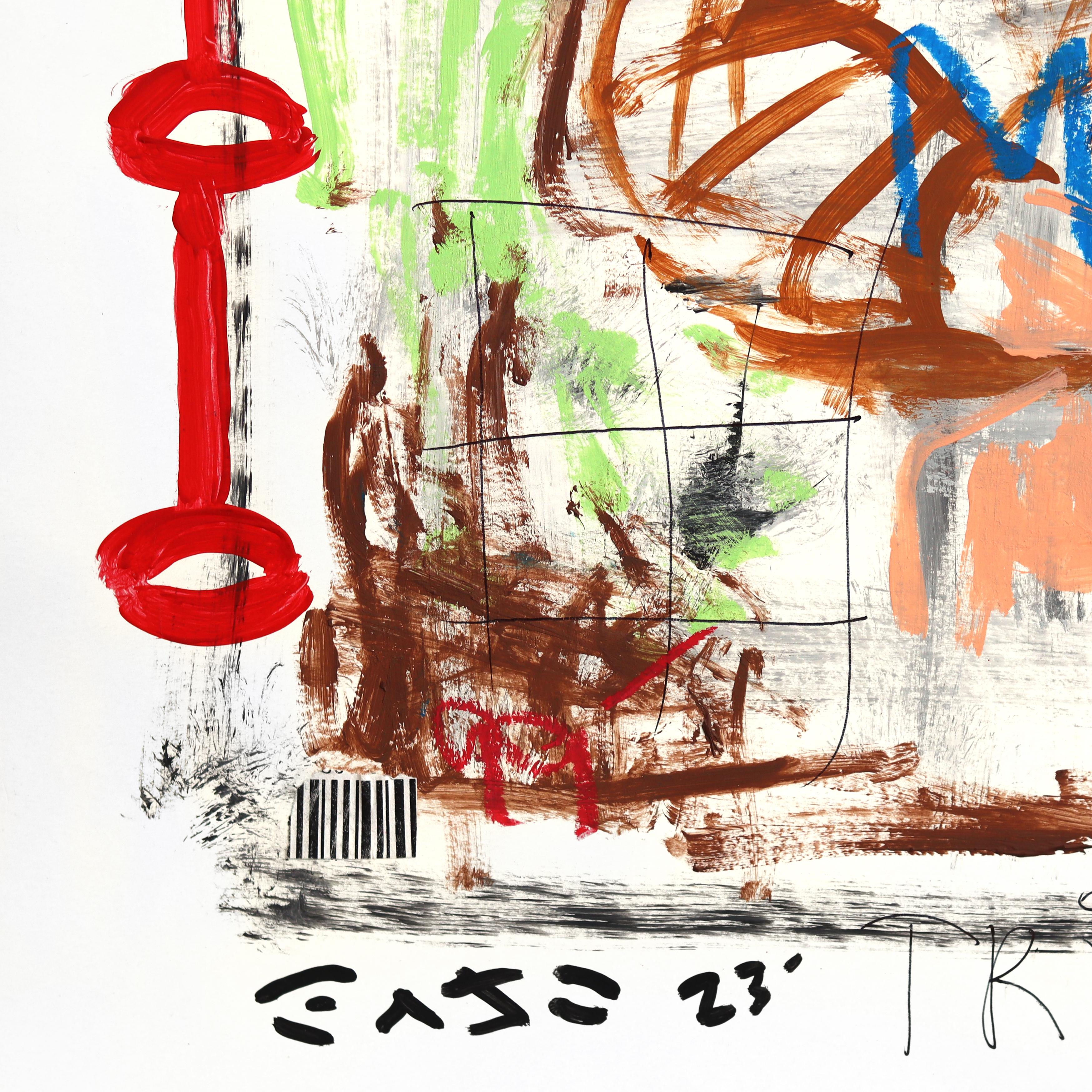 Lisa Gets Loose - Abstrakte skurrile figurative Mixed Media Pop Art von Gary John im Angebot 7