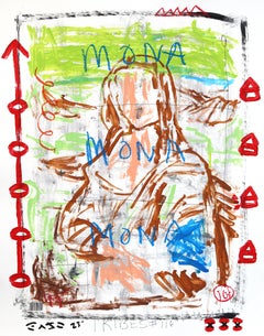 Lisa Gets Loose - Abstract Quirky Figurative Mixed Media Pop Art by Gary John