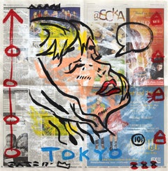 Luxury Spa Day in Tokyo - Colorful Figurative Acrylic Pop Artwork by Gary John