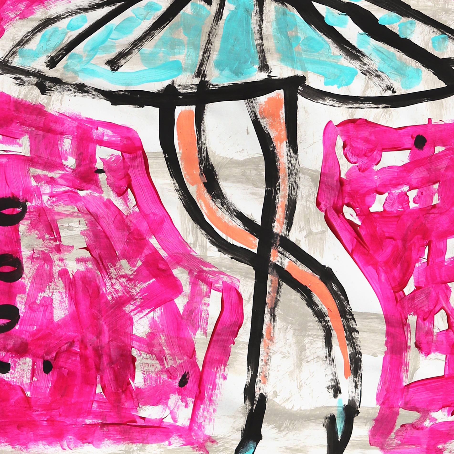 Magenta Twirl - Pittura figurativa di una ballerina vibrante e giocosa di Gary Johns in vendita 2