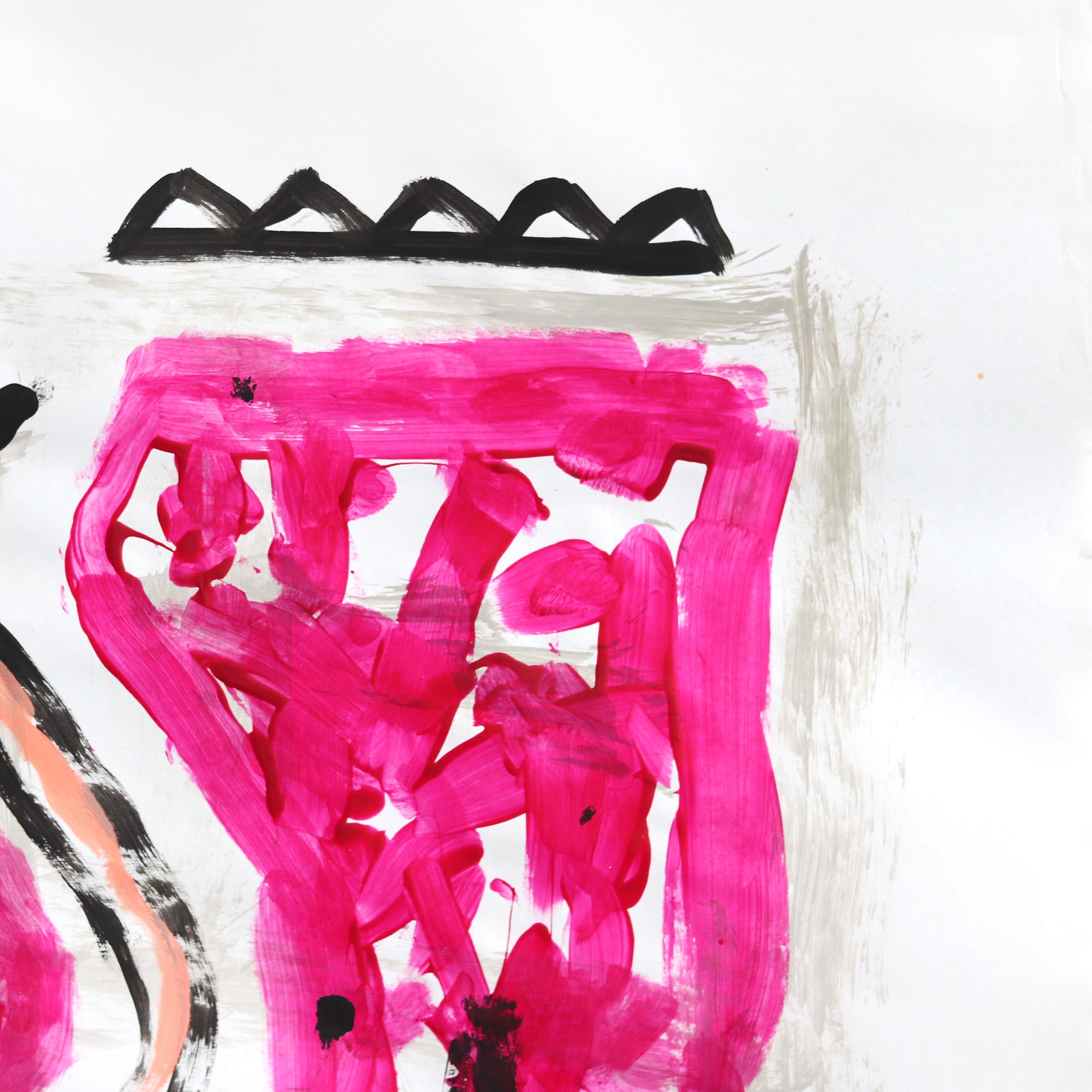 Magenta Twirl - Pittura figurativa di una ballerina vibrante e giocosa di Gary Johns in vendita 5
