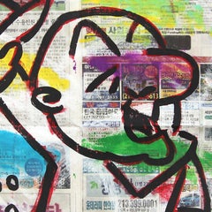 Magoo Magoo - Original Abstract Figurative Cartoon Pop Art Painting by Gary John