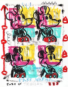 "Mouse Trap Fame" - Opera d'arte originale in stile astratto ispirata al cartone animato di Topolino, realizzata da Gary John