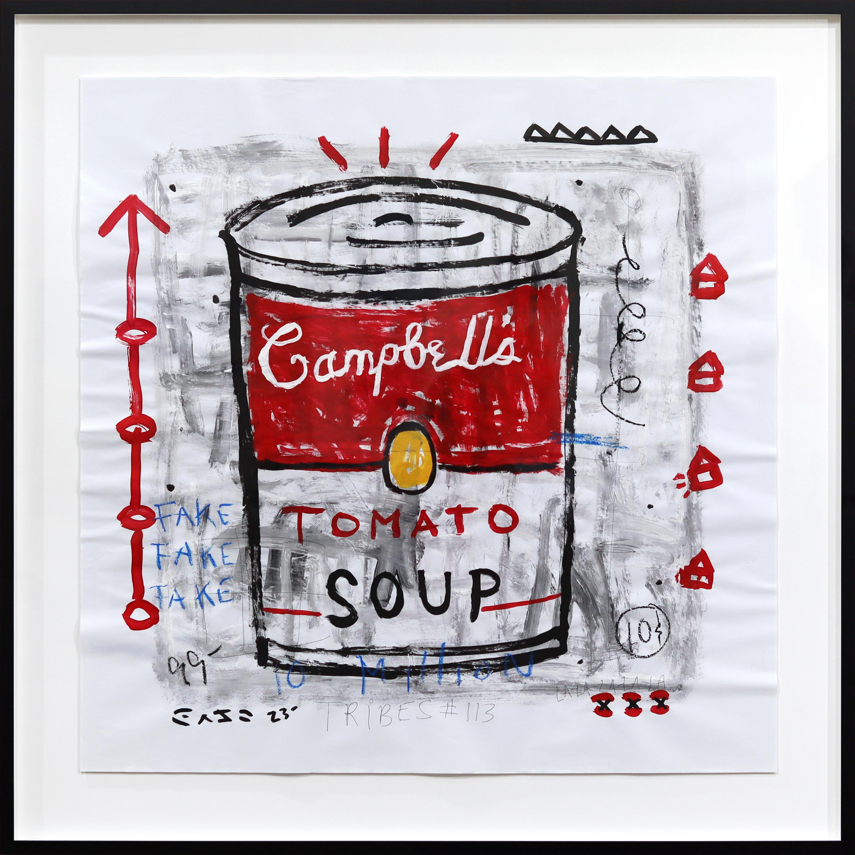My Tomato Soup - Framed Quirky Still Life Mixed Media Pop Artwork by Gary John