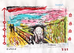 Oh No - Pintura original Pop Art figurativa y colorista de Gary John