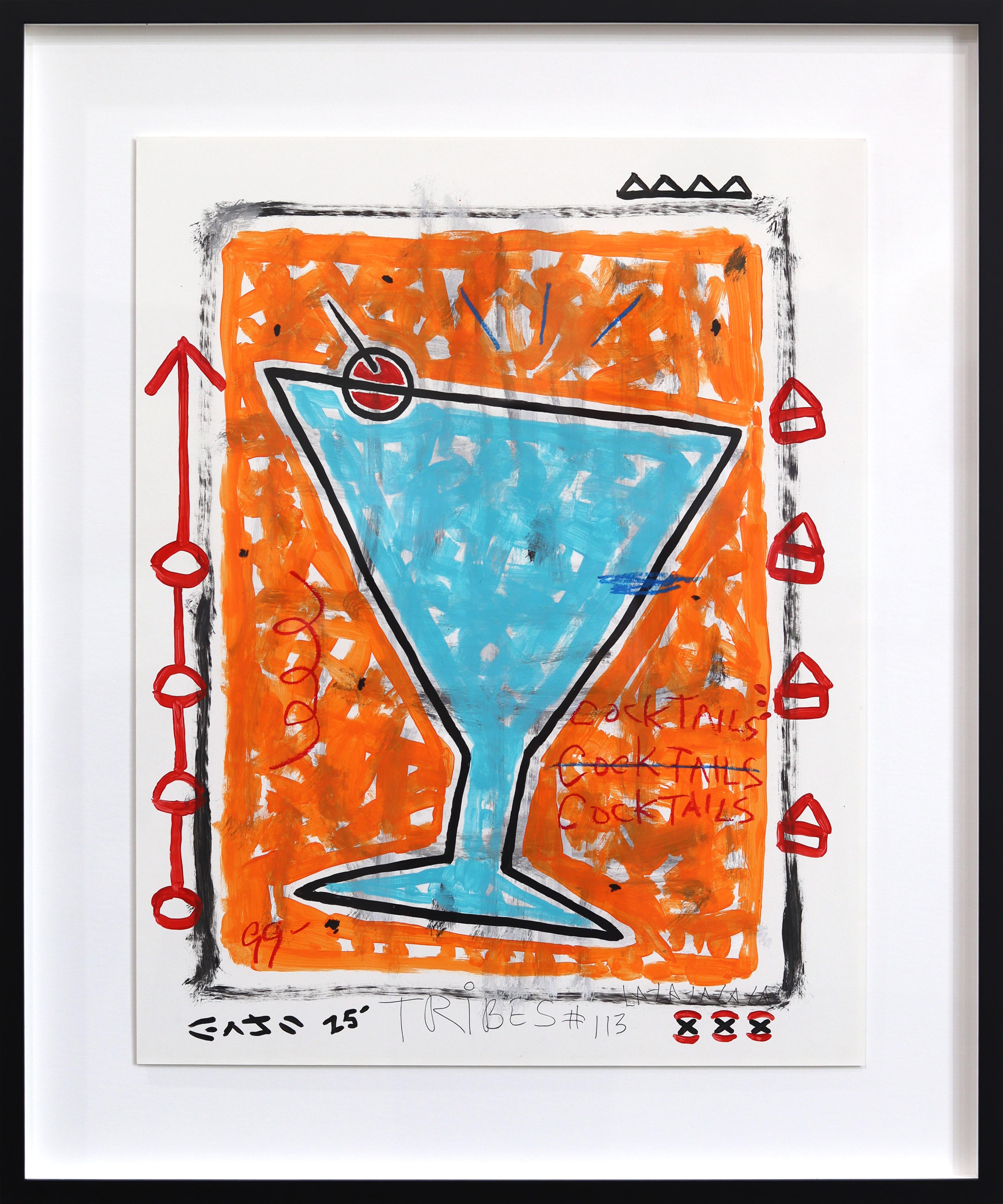 One More Pour - Color Drenched Martini Mixed Media Framed Pop Art by Gary John