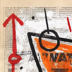 Orange You Tipsy - Original Quirky Still Life Pop Art on Newspaper by Gary Johns