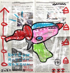 Ray Gun - Original Quirky Color Drenched Still Life Acrylic Pop Art by Gary John