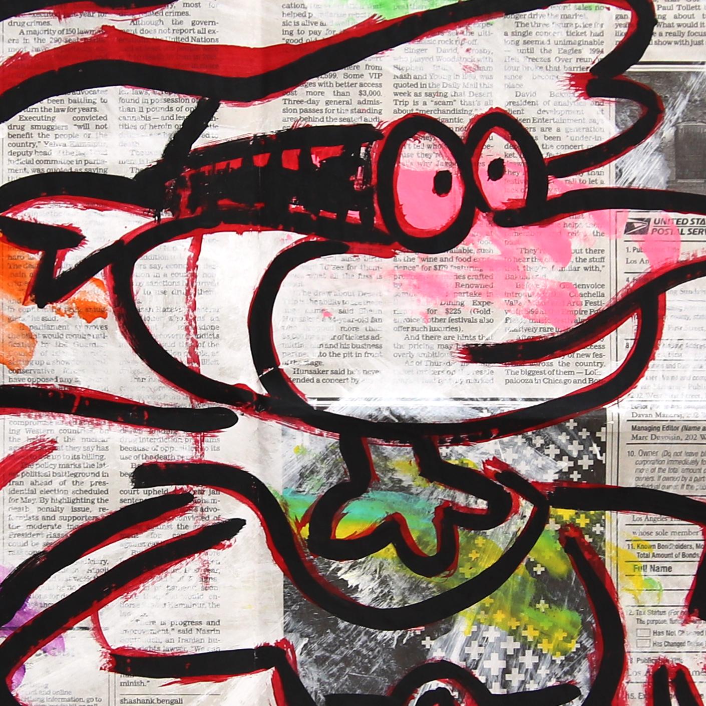 Rocking 'N' Rolling - Pintura figurativa original Pop Art de Gary John en venta 5