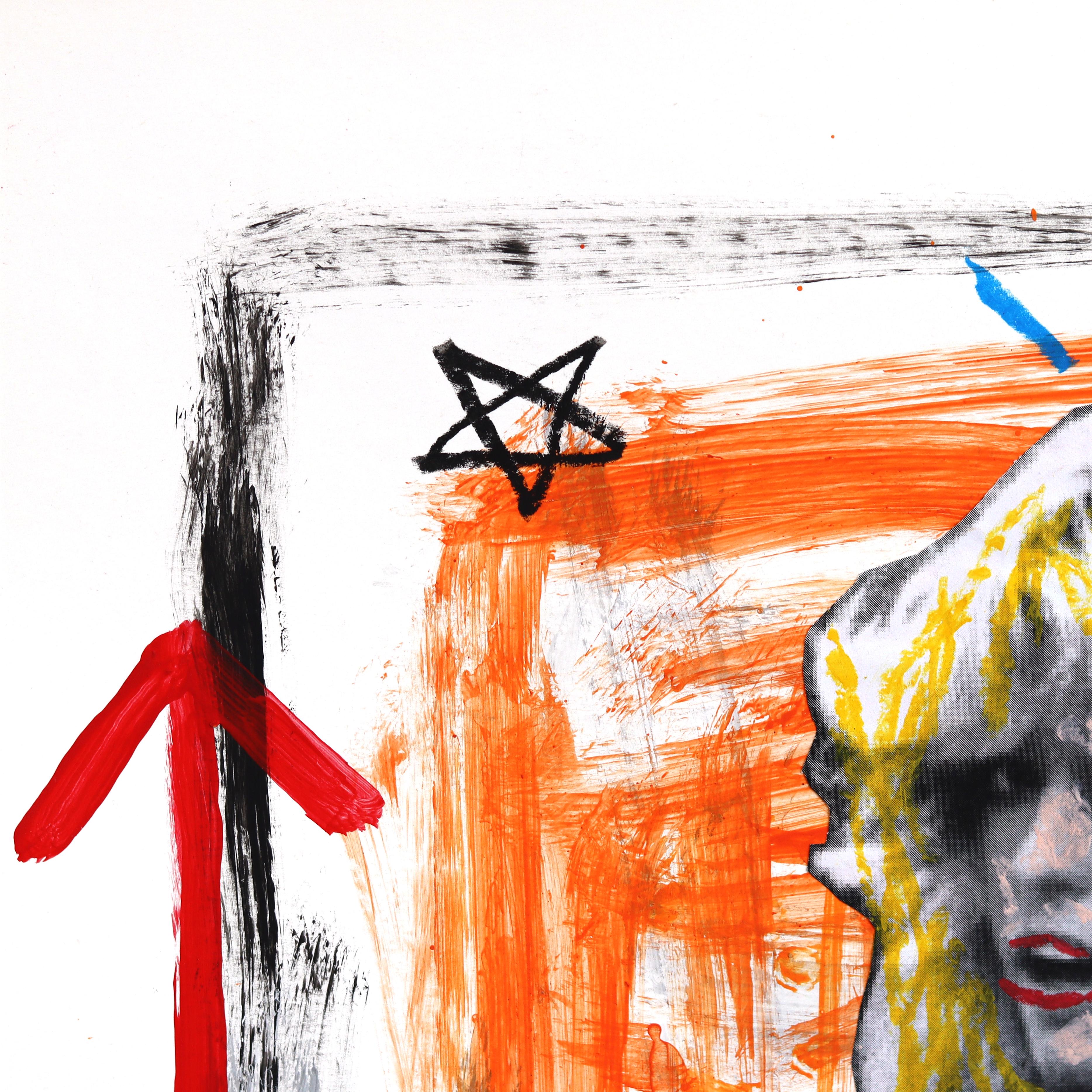 Roller Fame Flame - Vintage Inspired Figurative Mixed Media Pop Art by Gary John im Angebot 2