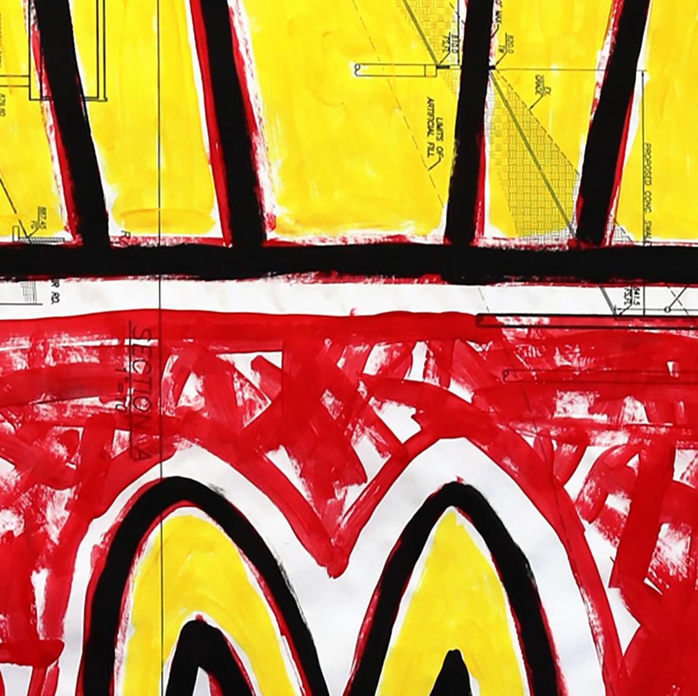 Salty Jumbo Fries – Original satirisches Pop-Art-Gemälde für Fast Food von Gary John im Angebot 1
