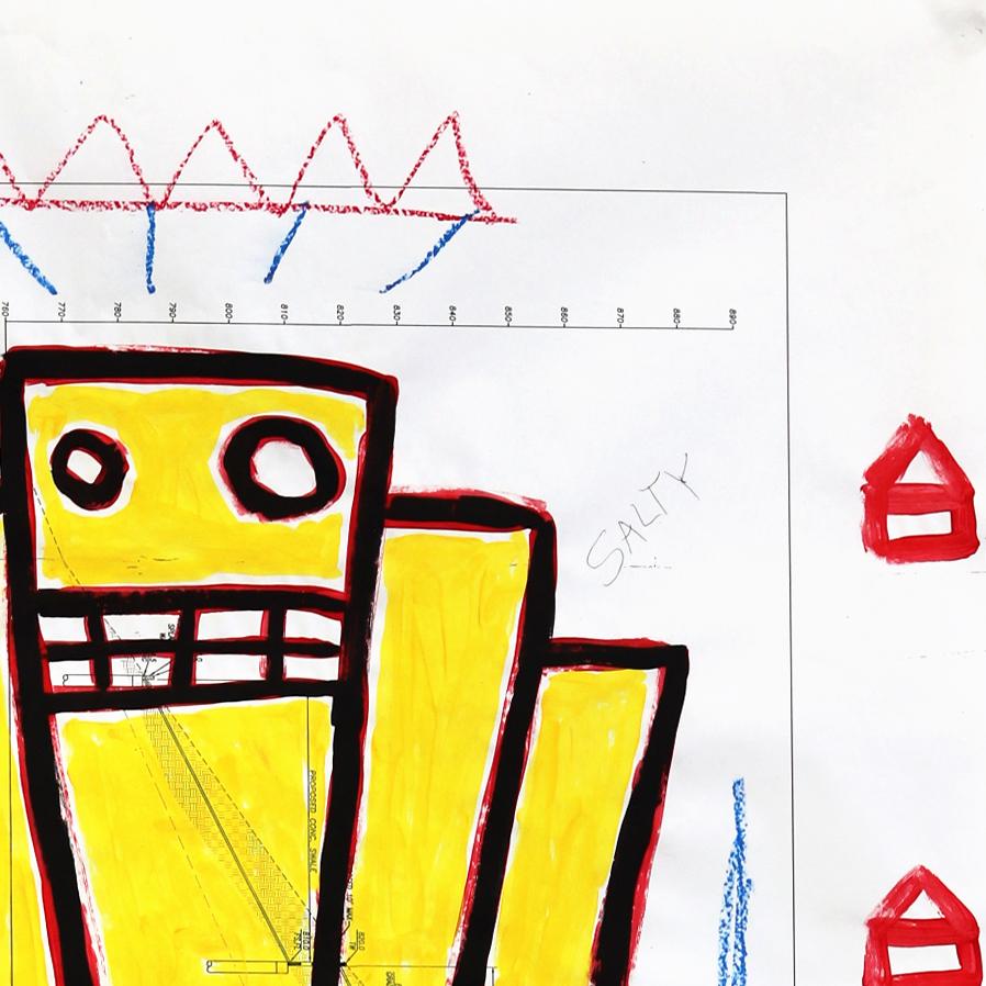 Salty Jumbo Fries – Original satirisches Pop-Art-Gemälde für Fast Food von Gary John im Angebot 3