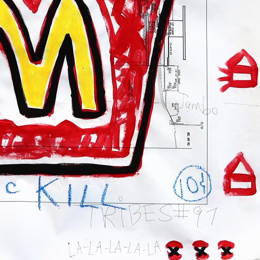 Salty Jumbo Fries – Original satirisches Pop-Art-Gemälde für Fast Food von Gary John im Angebot 4
