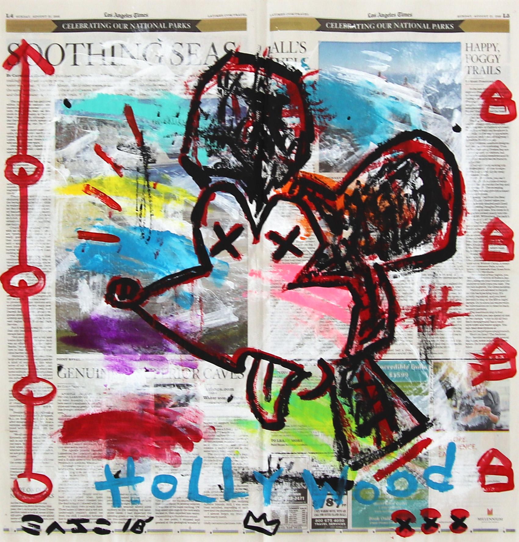 Sick Mick - Pintura Pop Art abstracta de dibujos animados de Mickey Mouse por Gary John