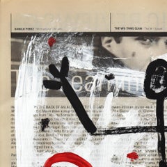 Danza en espiral - Obra original de arte pop figurativo y extravagante sobre papel de periódico por Gary John