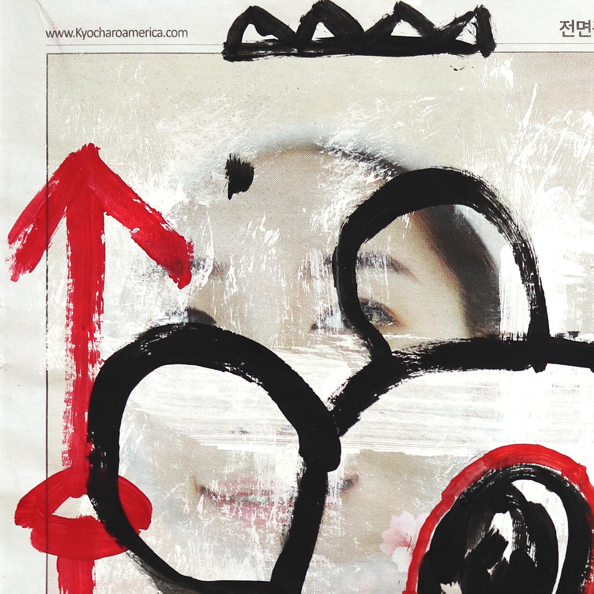 Static Stare - Original Figurative Cartoon Mixed Media Pop Artwork by Gary John en vente 1