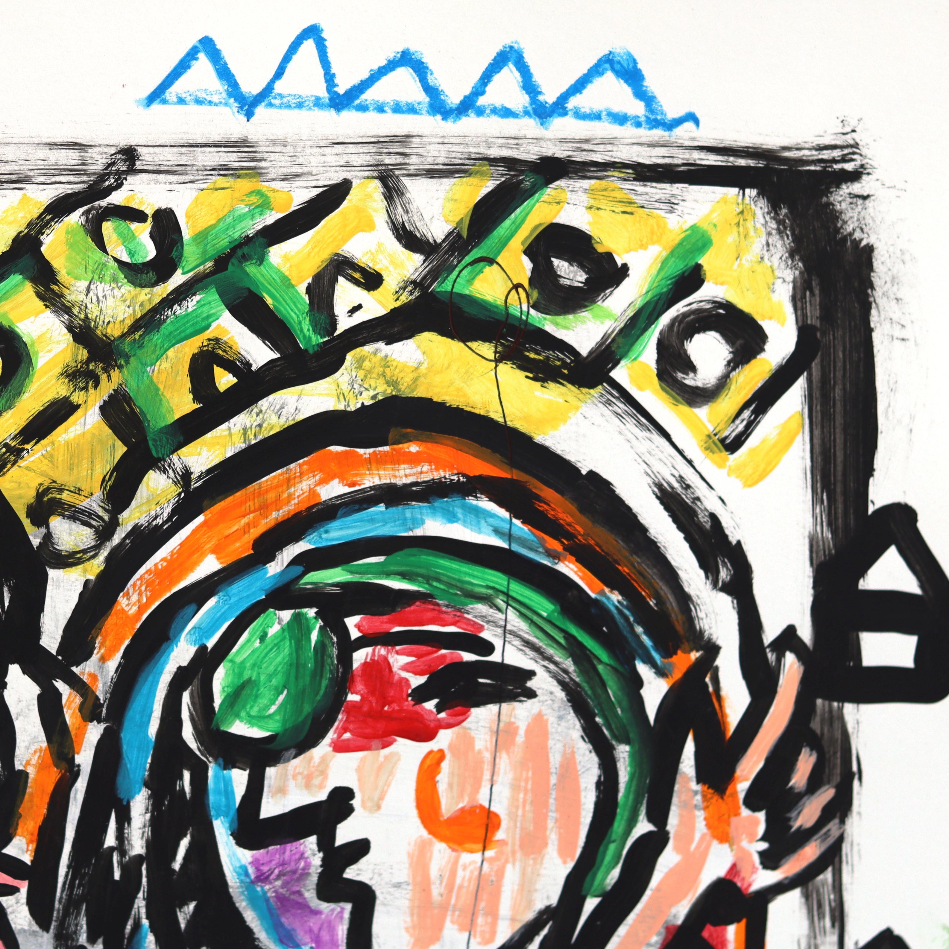 Striped Ego Trip - Abstract Color Drenched Figurative Pop Artwork by Gary John For Sale 2