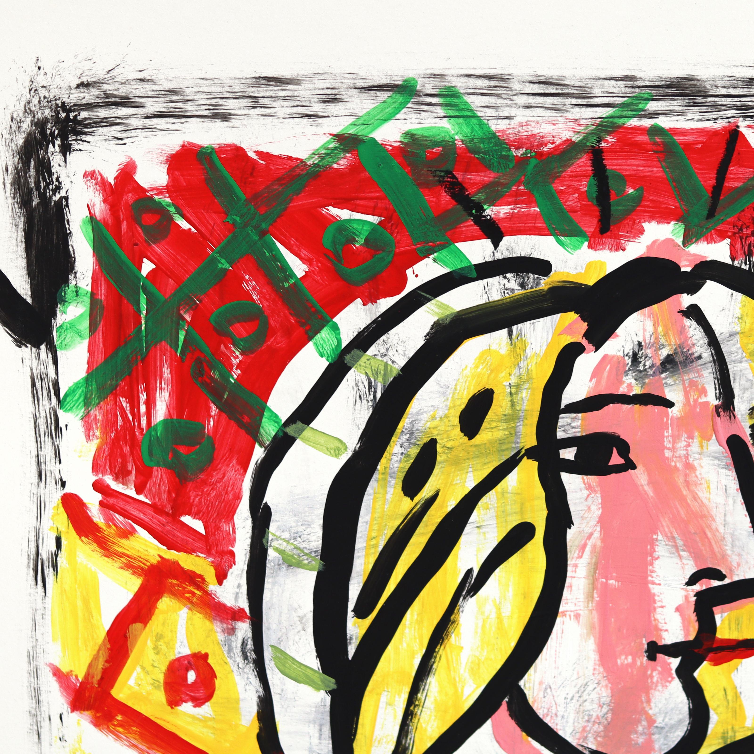 Striped Ego Trip - Abstract Color Drenched Figurative Pop Artwork by Gary John For Sale 3