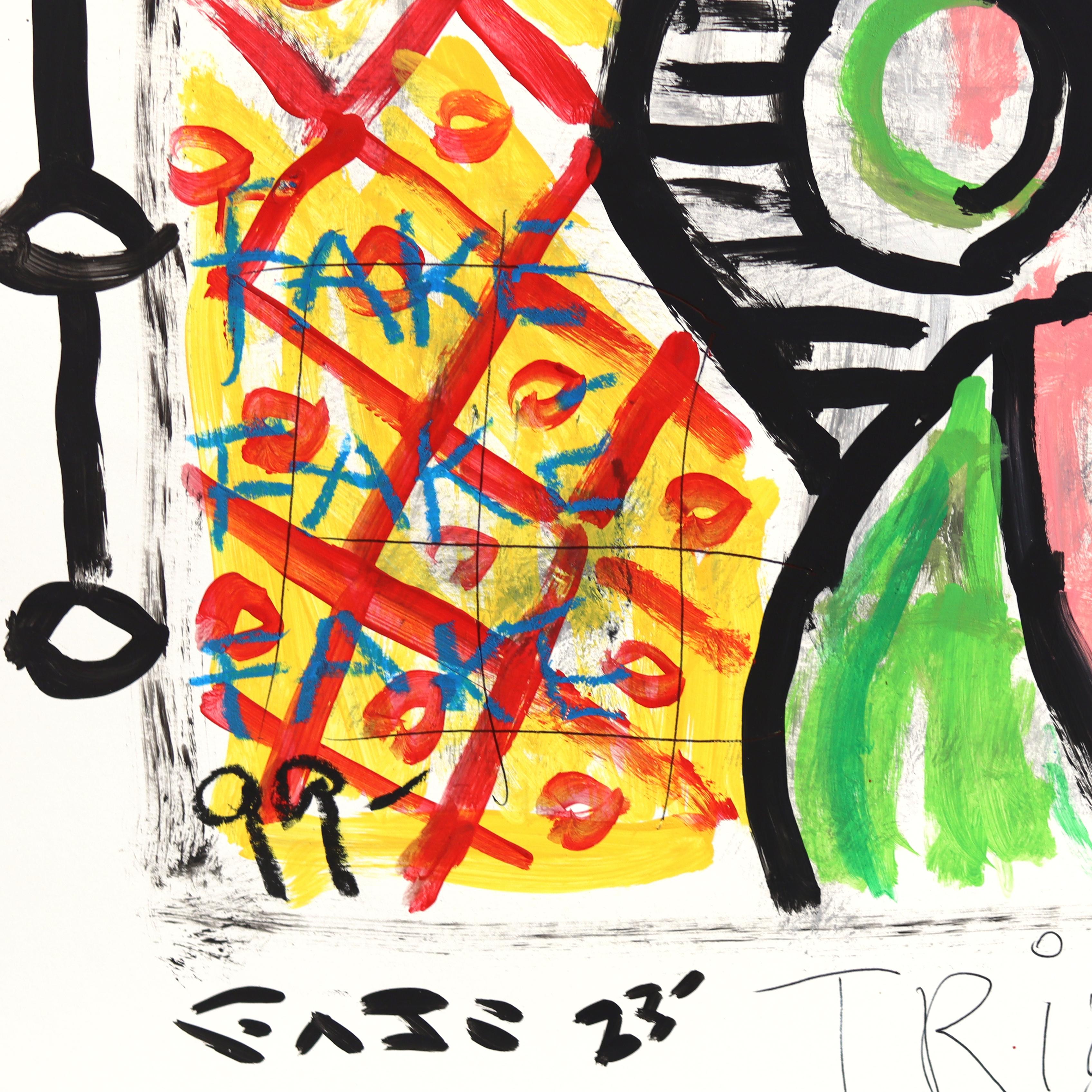 Striped Ego Trip - Abstract Color Drenched Figurative Pop Artwork by Gary John For Sale 4