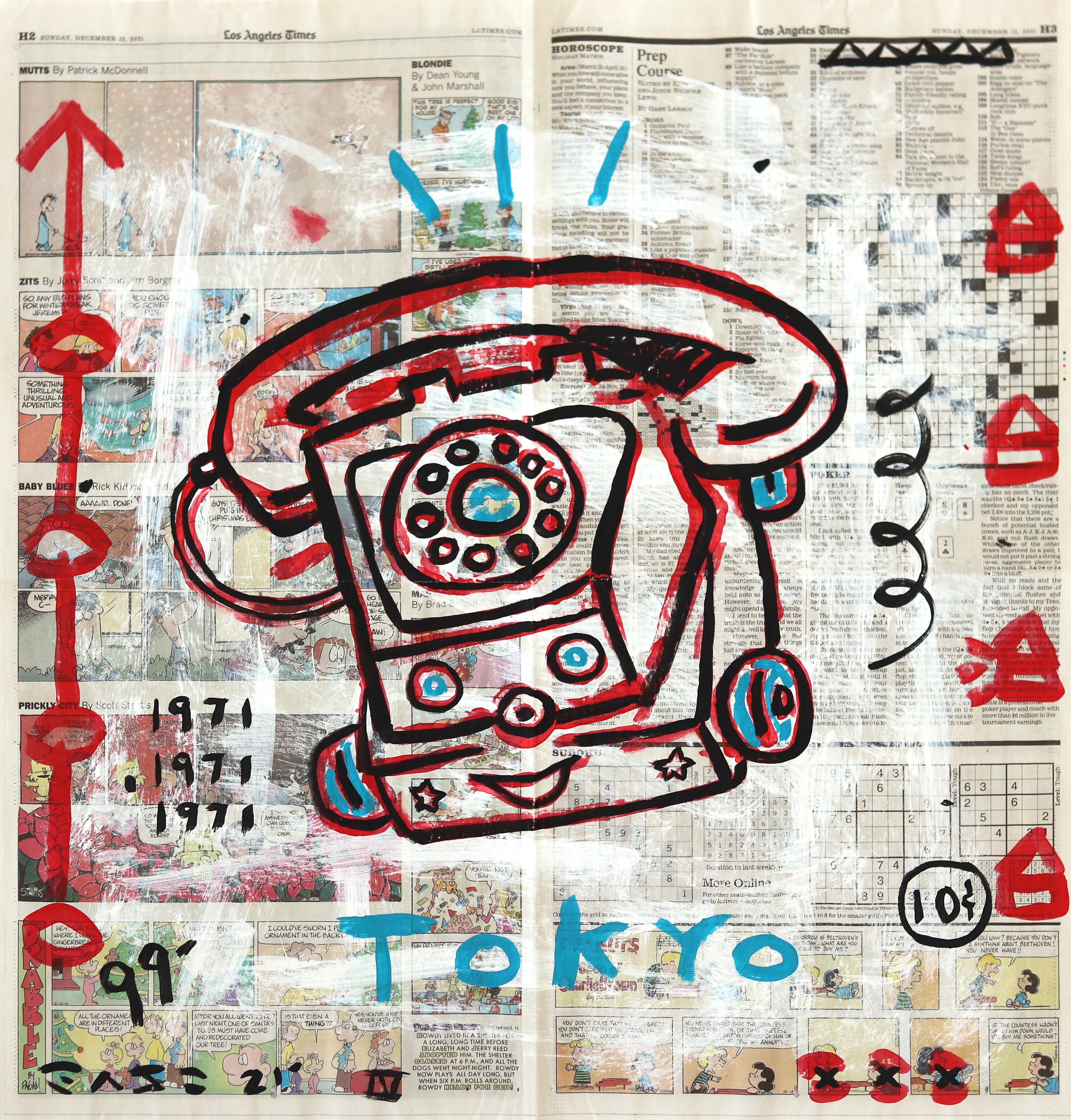 Telephone Racer - Original Toy Still Life Mixed Media Pop Kunstwerk von Gary John