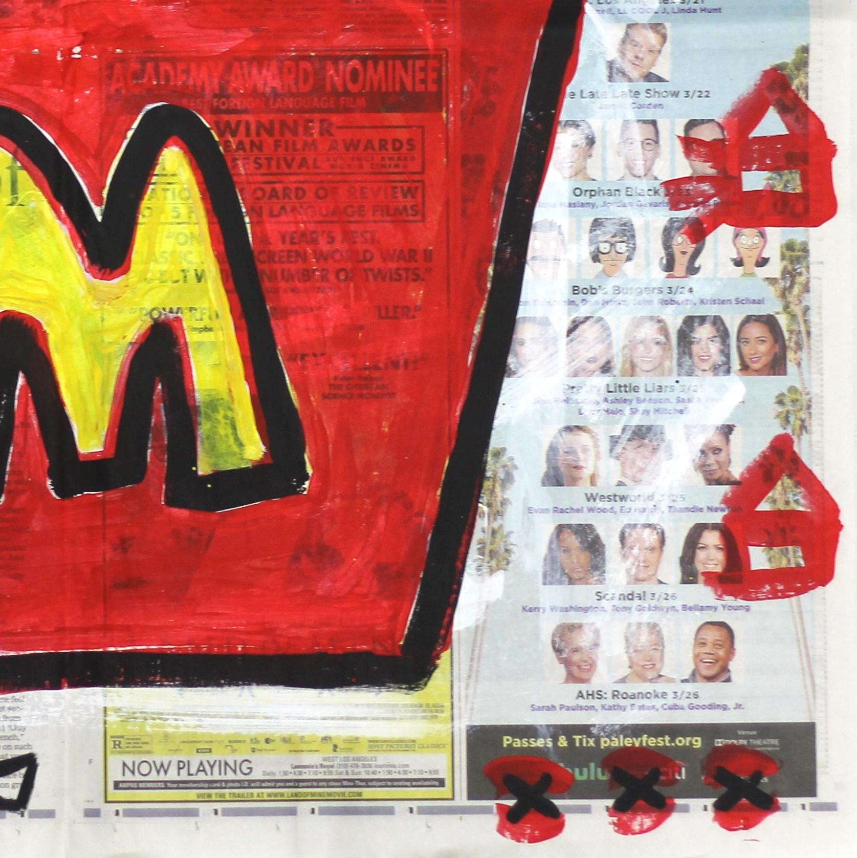„The Mighty Fry“  Original Französische Fries Pop Street Art von Gary John in Zeitung im Angebot 2