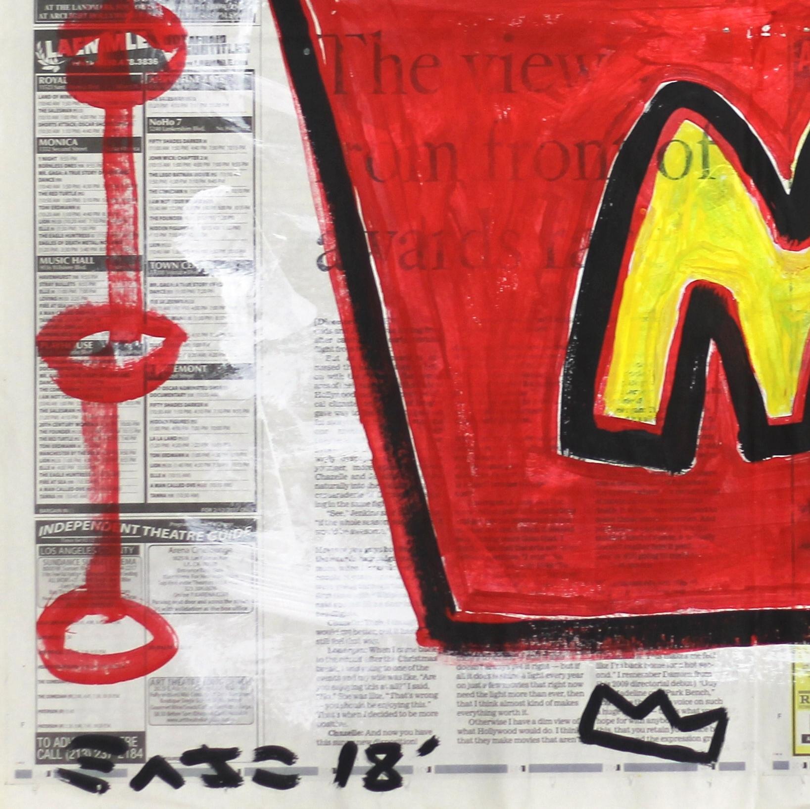 „The Mighty Fry“  Original Französische Fries Pop Street Art von Gary John in Zeitung im Angebot 4