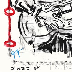 Der Strum-King - Abstraktes figuratives Elvis-Porträt Pop-Art von Gary John