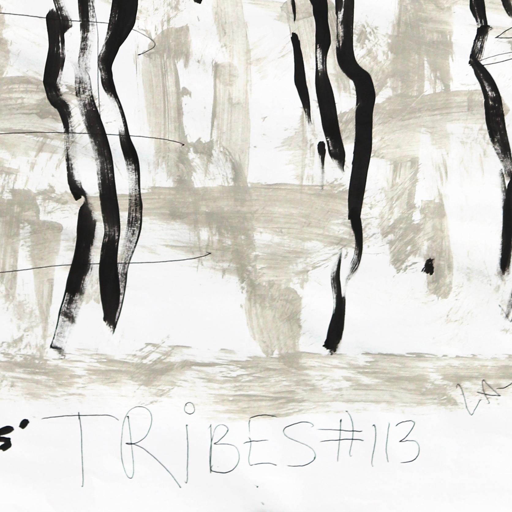 Three Grey Twirlers - Abstract Figurative Ballerinas Painting by Gary John For Sale 1