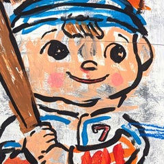 Tokyo Slugger - Quirky Original Abstract Figurative Baseball Art by Gary John