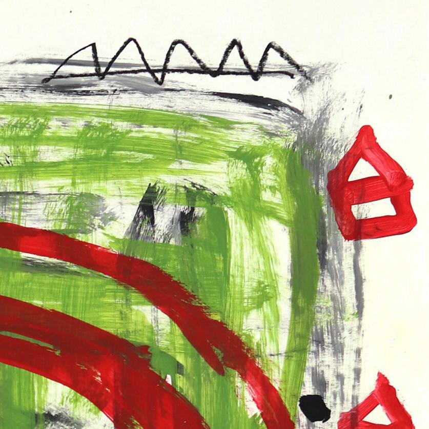 Tribus nº 33 - Pintura Pop Art original roja y verde con motivo de diana, de Gary John en venta 5