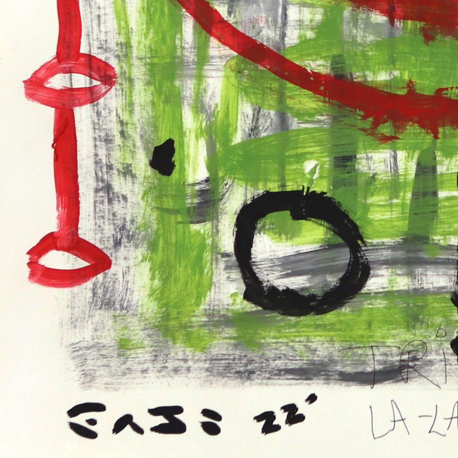 Tribus nº 33 - Pintura Pop Art original roja y verde con motivo de diana, de Gary John en venta 6