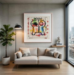 Tribus Original sobre papel de Gary John, Acrílico, 24 x 24 pulgadas, Firmado