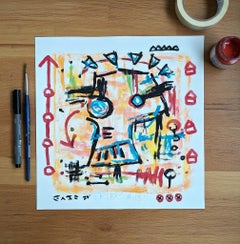 Tribes, Original on Paper by Gary John, Acrylic, 24 x 24 inches, Signed