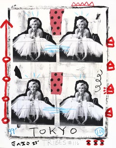 Tutu Tokyo Pop - Stravagante opera d'arte astratta figurativa di Marilyn Monroe di Gary Johns