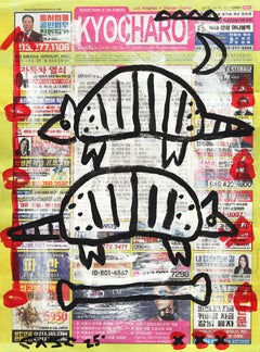 Twin Shell Shuffle - Abstract Animal Armadillo Colorful Pop Art by Gary John