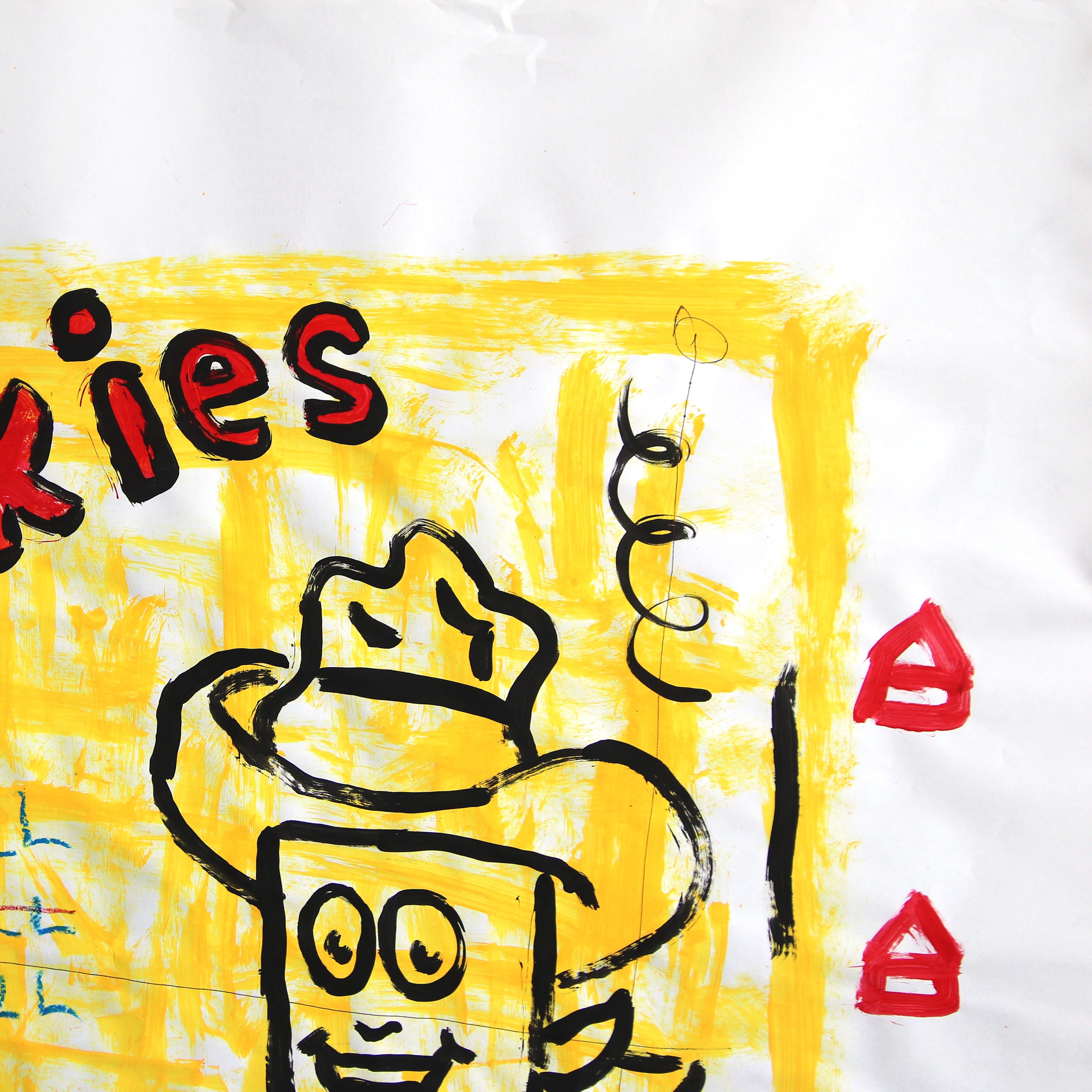 Twinkie Yellow - Original Figurative Quirky Mixed Media Pop Artwork by Gary John For Sale 3