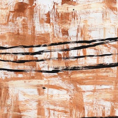 Two Canoes - Original Ochre-Brown Still Life Pop Art Painting by Gary John