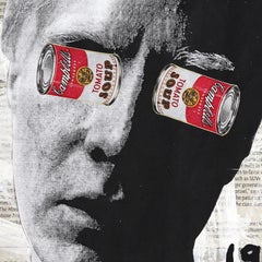 Ojos Pop de Warhol - Arte pop figurativo abstracto y extravagante sobre papel de periódico por Gary John