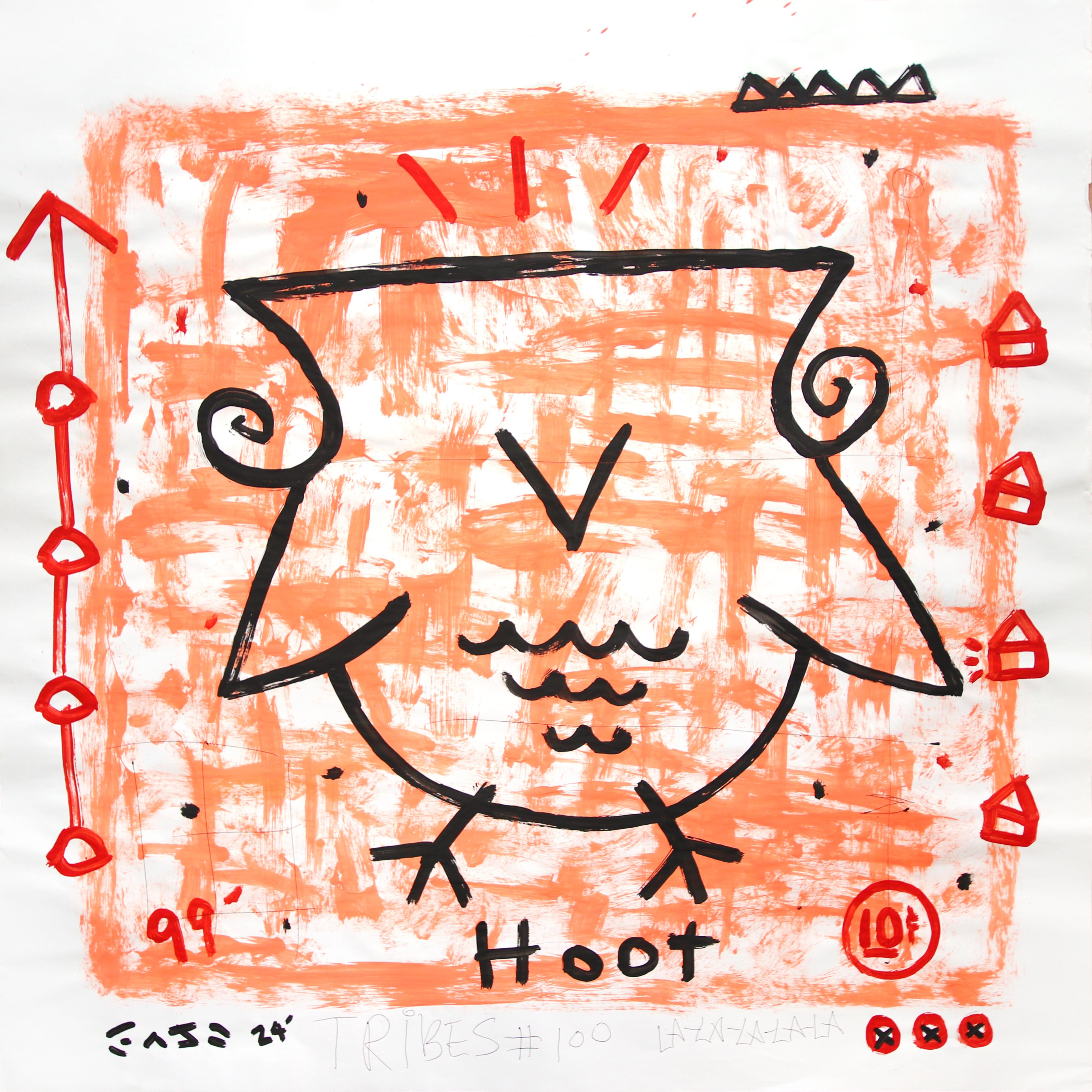 You're A Hoot - Abstract Playful Quirky Owl Street Art Painting by Gary John