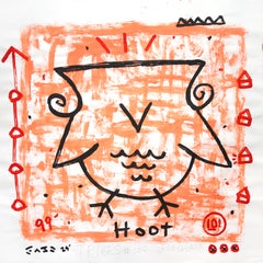 You're A Hoot - Abstract Playful Quirky Owl Street Art Painting by Gary John