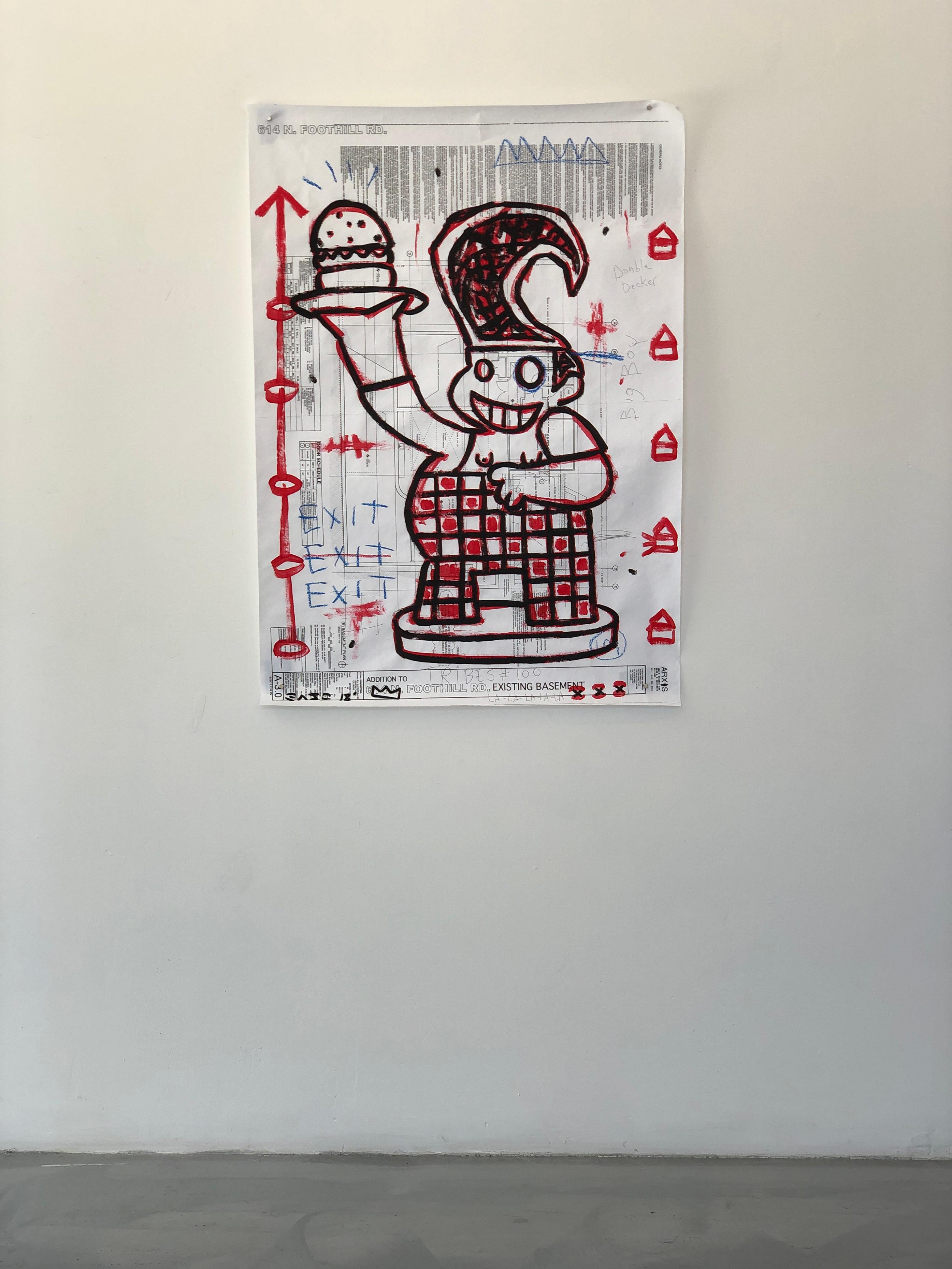 « Bob Big Boy Architectural » - Acrylique sur papier - Pop Art Print par Gary John