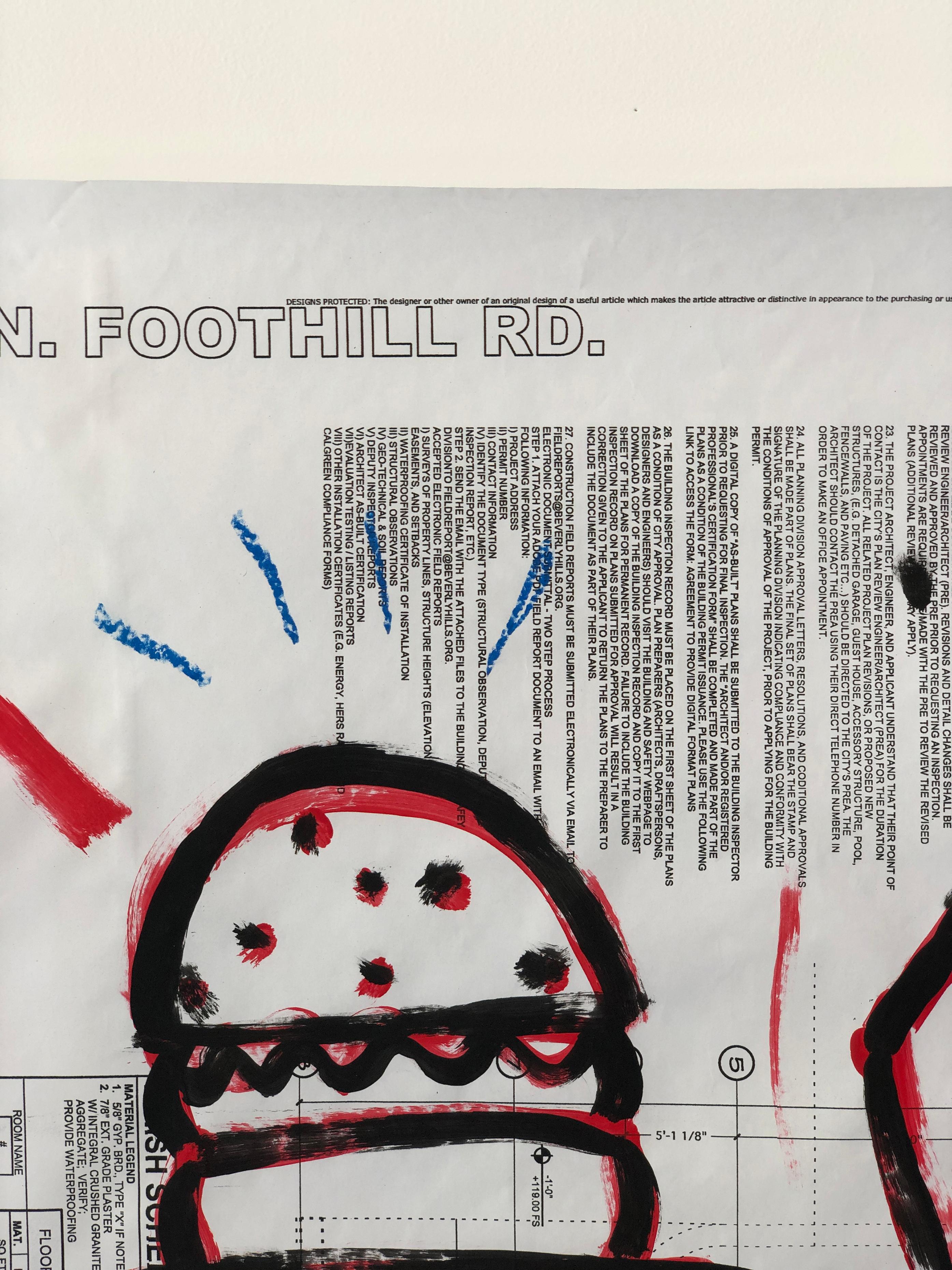 « Bob Big Boy Architectural » - Acrylique sur papier en vente 3