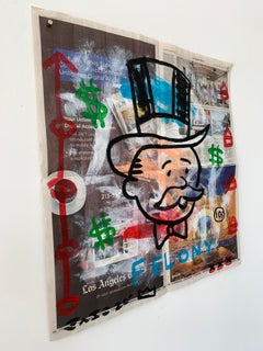 „“Elfenbein“ Acryl und Collage auf Los Angeles-Nachdruck